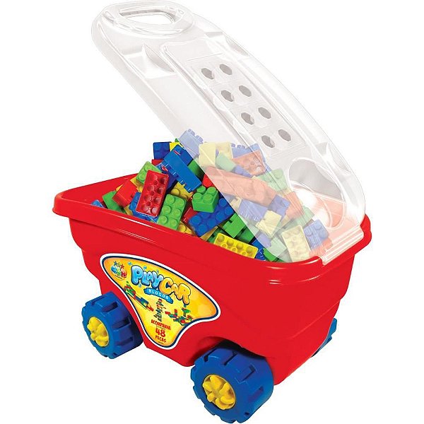 Brinquedo para Montar Playcar Blocos 48 Peças Grande