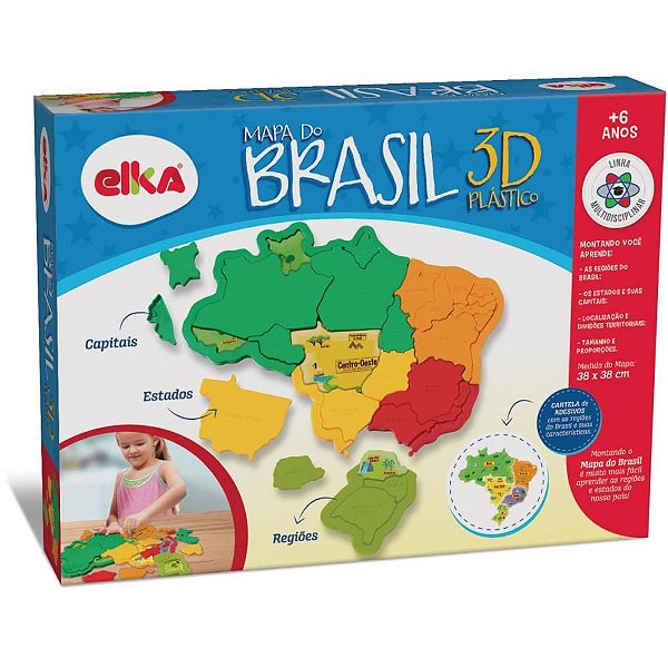Brinquedo para Montar Mapa do Brasil 3D