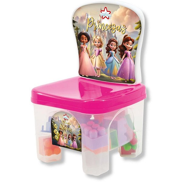 Brinquedo para Montar Kidverte Princesas com 28 Blocos