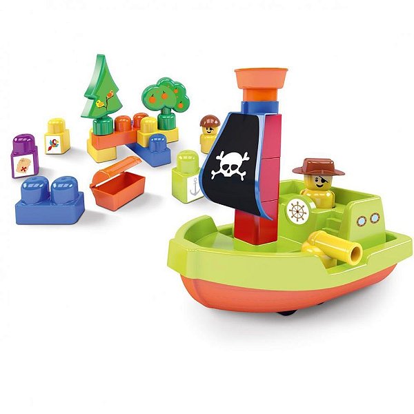 Brinquedo para Montar ILHA Pirata 22 Peças