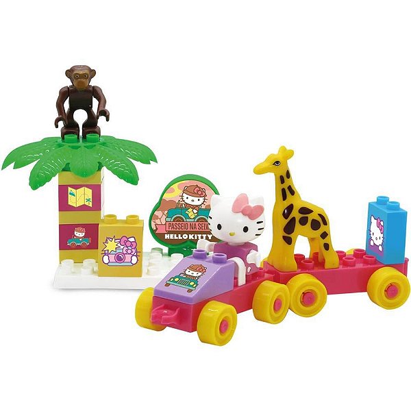Brinquedo para Montar Hello KITTY Passeio NA Selva