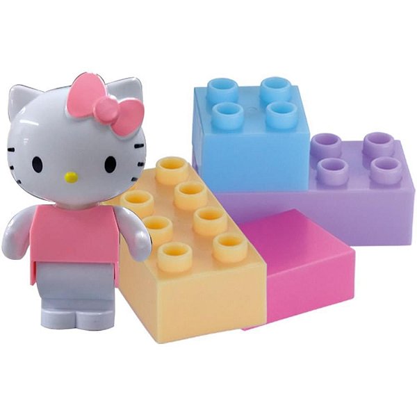 Brinquedo para Montar Hello KITTY com Blocos