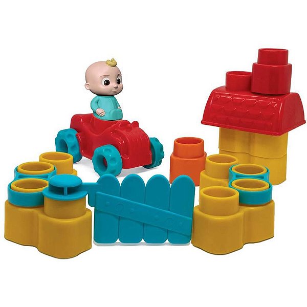 Brinquedo para Montar Fofo Blocos Cocomelon 14 Peças