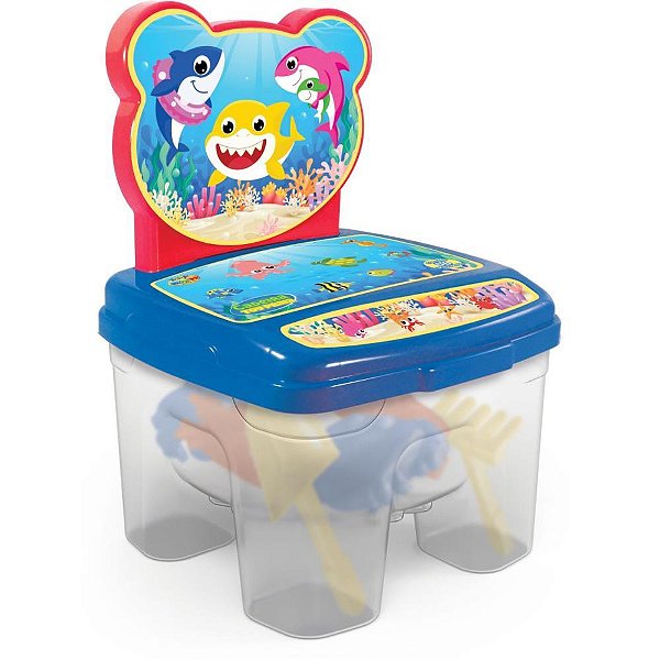 Brinquedo para Montar Cadeirinha TOY Tubarões Praia com 6 Peças