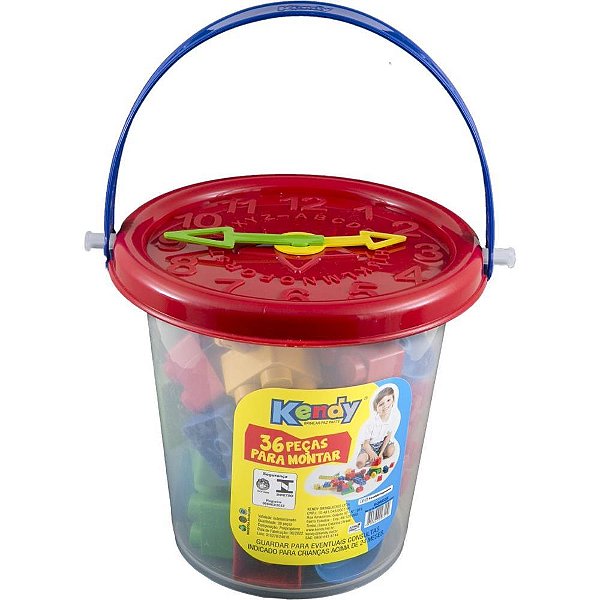 Brinquedo para Montar Balde com 36 Peças (S)