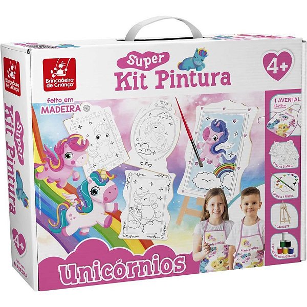 Brinquedo para Colorir Unicórnios - Super KIT com 4 Telas