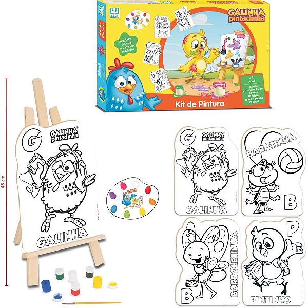 Brinquedo para Colorir Galinha Pintadinha KIT Pintura