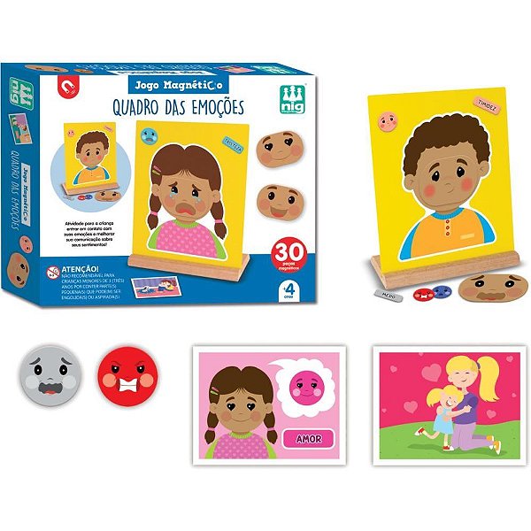 Brinquedo Educativo Quadro das Emoções - 30 Peças