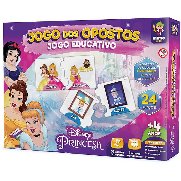 Brinquedo Educativo Princesas Jogo dos OPOSTOS - 24 Peças