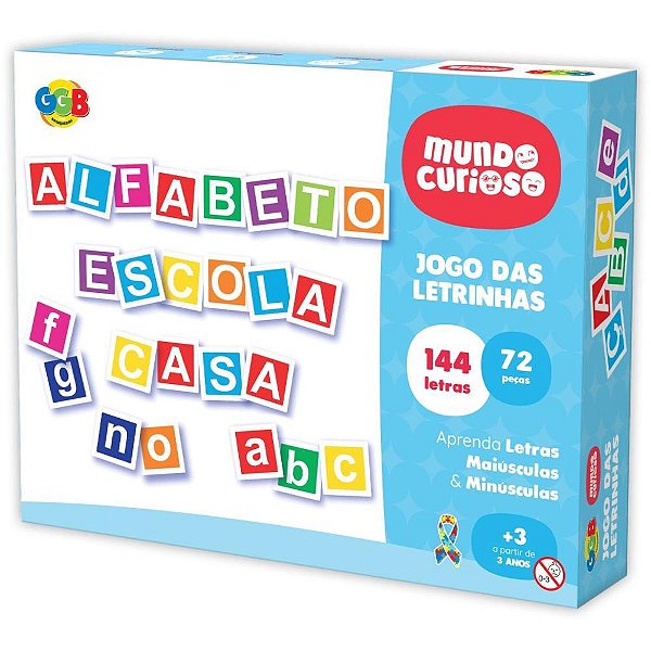 Brinquedo Educativo Jogo das Letrinhas - 72 Peças