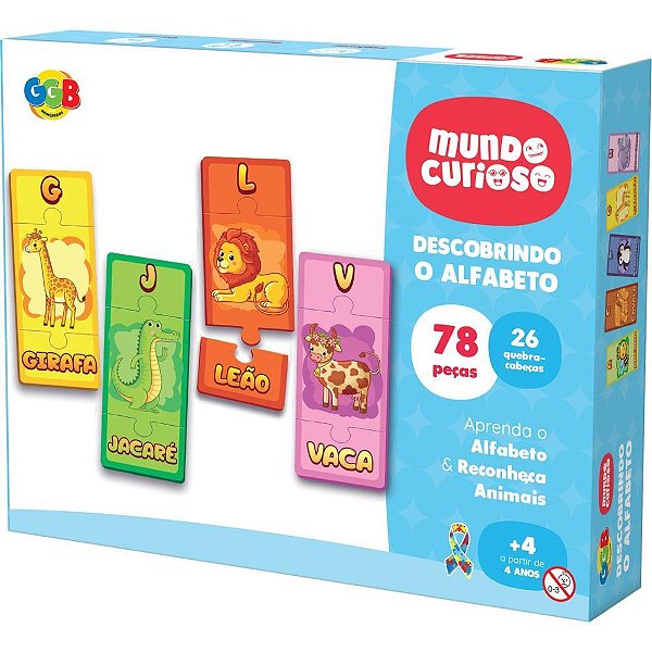 Brinquedo Educativo Descobrindo o Alfabeto 78 Peças