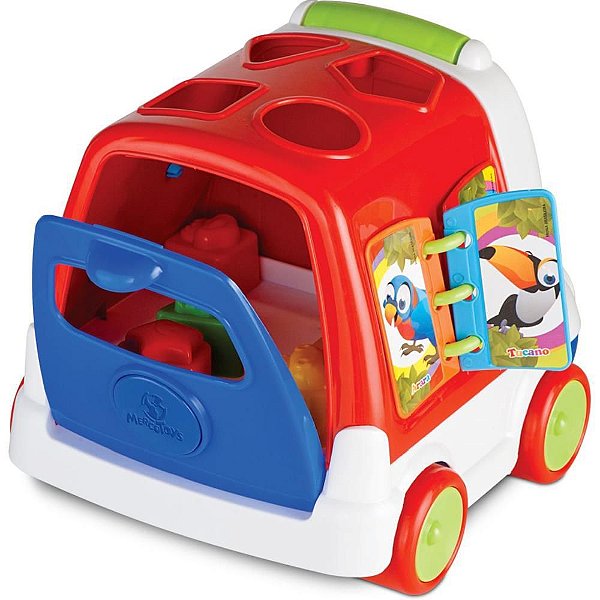 Brinquedo Educativo BABY BUS Mercotoys com Formas e Engrenagens