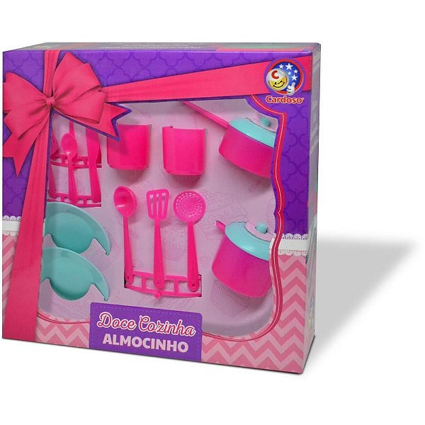 Brincando de Casinha Doce Cozinha Almocinho - KIT Completo de Utensílios