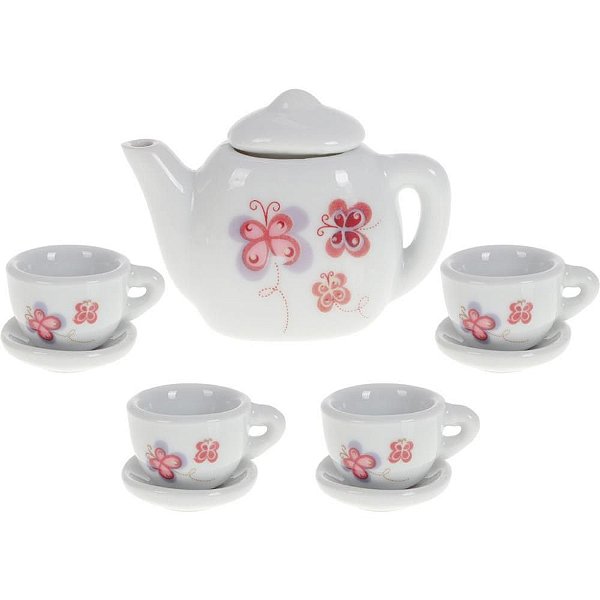 Brincando de Casinha Conjunto de CHÁ Porcelana 9 Peças
