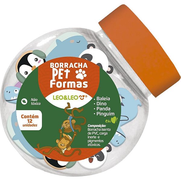 Borracha Decorada PET com Forma - Pote com 12