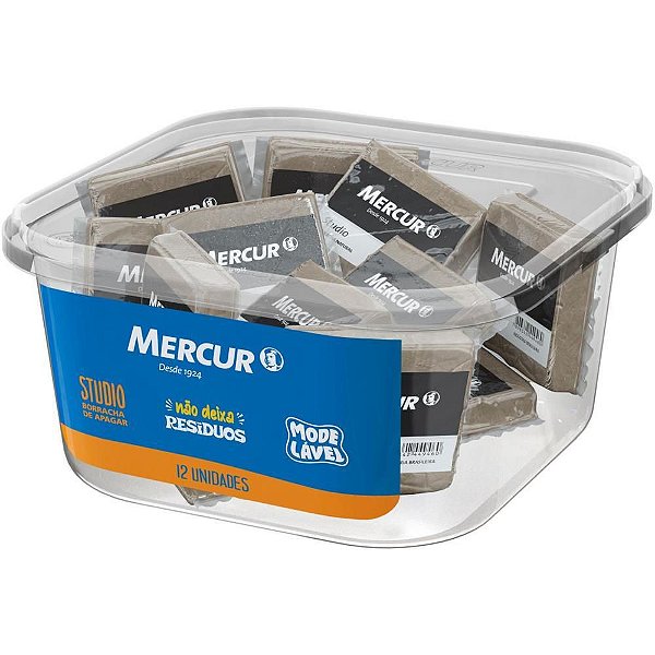 Borracha Colorida Studio Cinza Pote com 12 Unidades