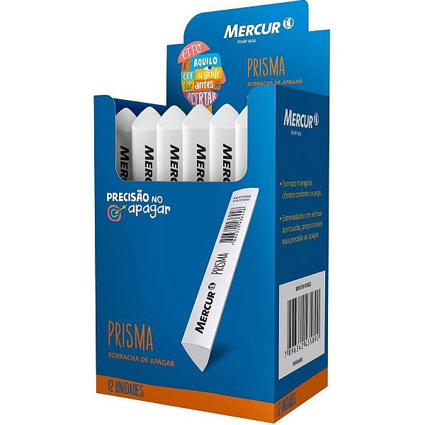 Borracha Branca Prisma Longa Caixa com 12 Unidades