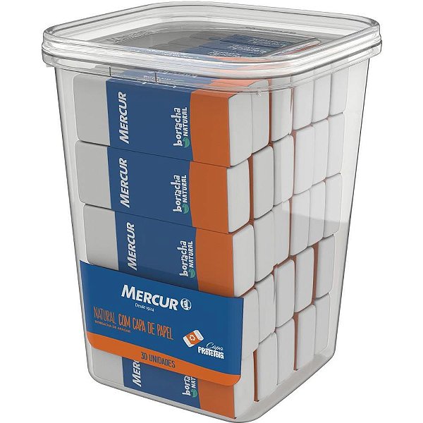 Borracha Branca Natural com Capa Papel  Pote 30