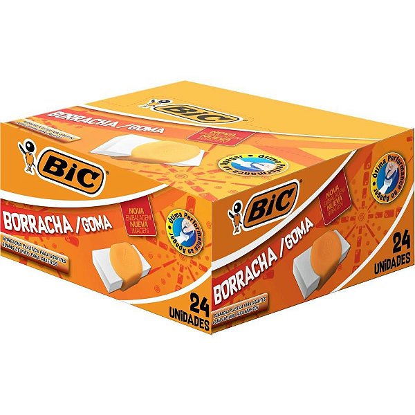 Borracha Branca Eraser Capa Plástica Laranja