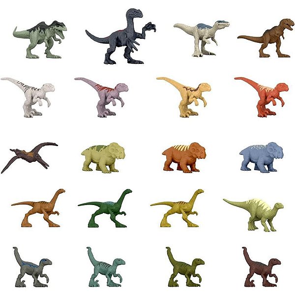 Boneco e Personagem JW Minis Multipack com 20 Dinos