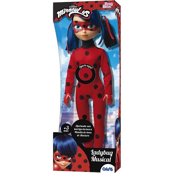 Boneca com Mecanismo Ladybug Miraculous Musical 45CM