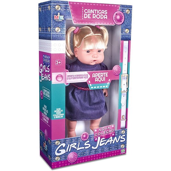 Boneca com Mecanismo GIRLS Jeans 43CM Cantigas