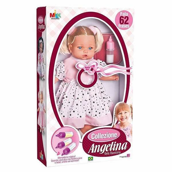 Boneca com Mecanismo Angelina Loira 62 Frases - 48 CM