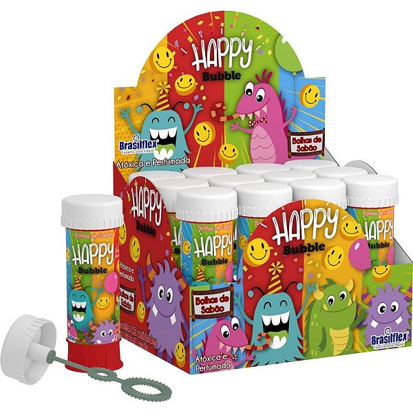 Bolha de Sabão HAPPY 60ML – Caixa com 12 Unidades
