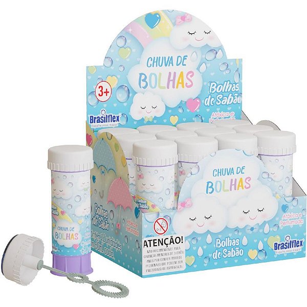 Bolha de Sabão Chuva de Bolhas 60ML - Caixa com 12 Unidades
