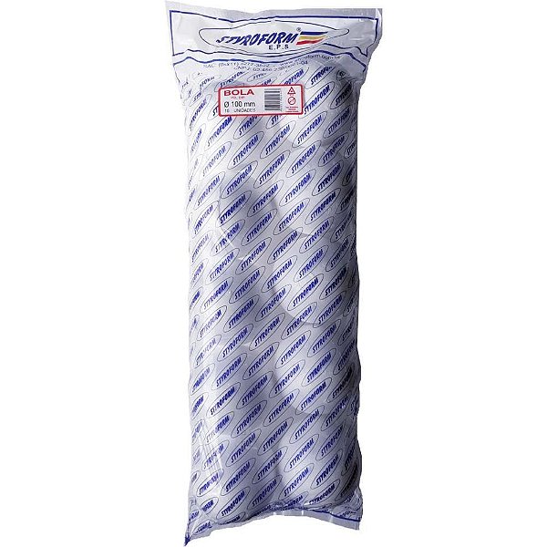 Bola de Isopor EPS 100MM - Pacote com 10 Bolinhas