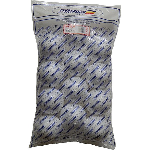 Bola de Isopor EPS 90MM Pacote com 12 Bolinhas
