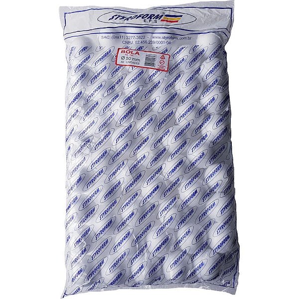 Bola de Isopor EPS 50MM - Pacote com 50 Bolinhas