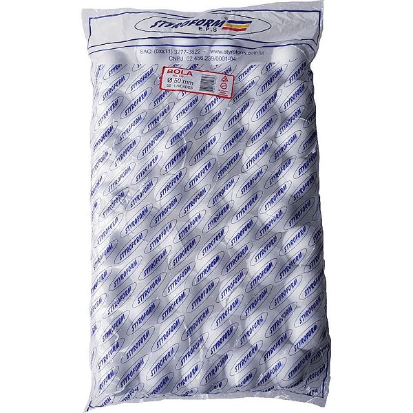 Bola de Isopor EPS 50MM - Pacote com 50 Bolinhas