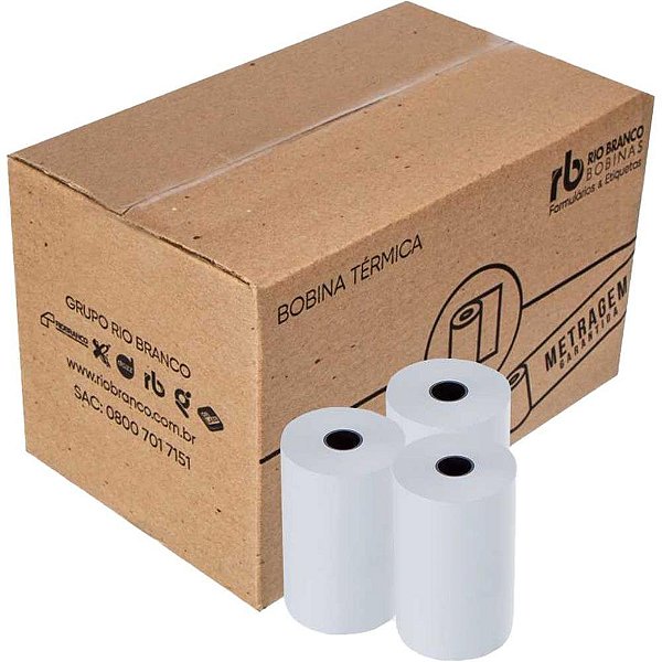Bobina Térmica 80MM X 40M Branca 48G Caixa com 30 Unidades