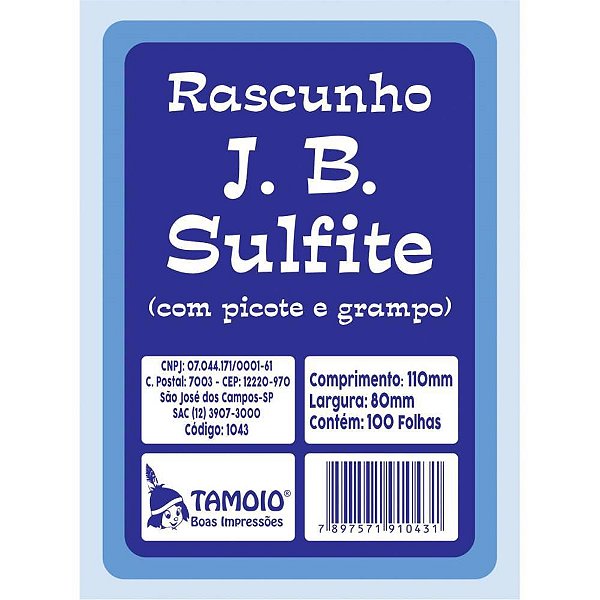 Bloco para Rascunho Sulfite 80X110MM com 100 Folhas – Pacote com 10 Unidades