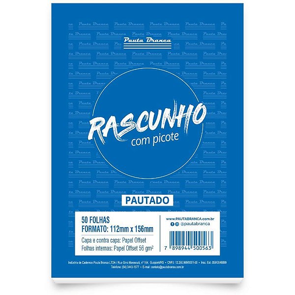 Bloco para Rascunho com Picote e Pauta 112X156MM 50 Folhas - Pacote com 10