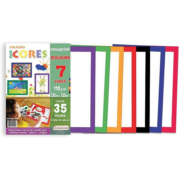 Bloco para Educação Artística Moldura 7 Cores 110G 35 Folhas 230X320