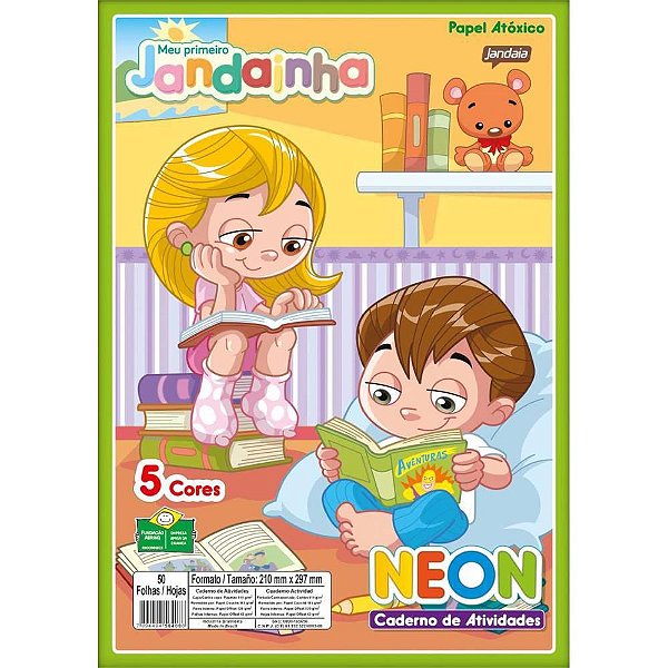 Bloco para Educação Artística Jandaia Color Neon A4 50 Folhas 75G