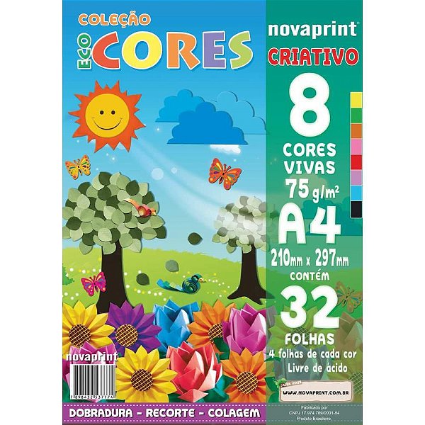 Bloco para Educação Artística Criativo A4 8 Cores 75G32F
