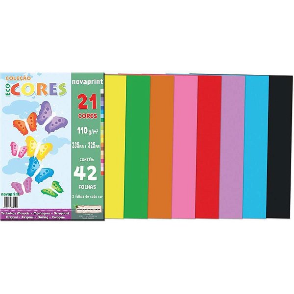 Bloco para Educação Artística 21 Cores 110G 42 Folhas 235X325MM