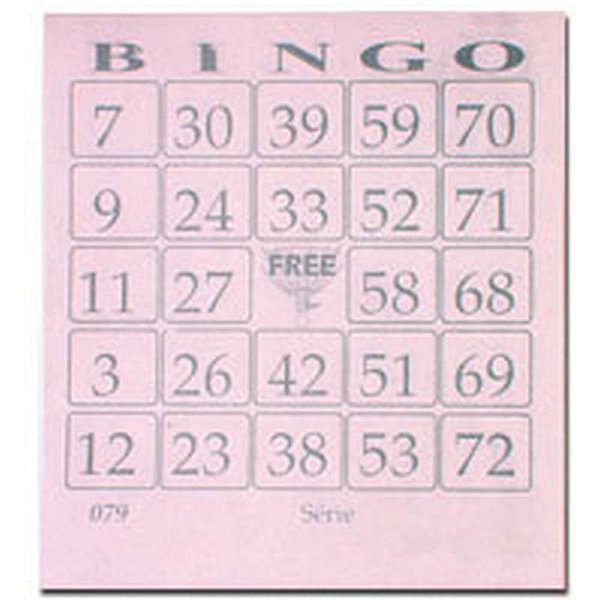 Bloco para Bingo Rosa 110X100MM 100 Folhas Pacote C/15