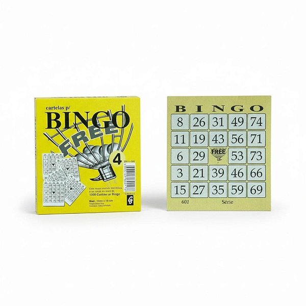 Bloco para Bingo Amarelo 110X100MM 100 Folhas - Pacote com 15