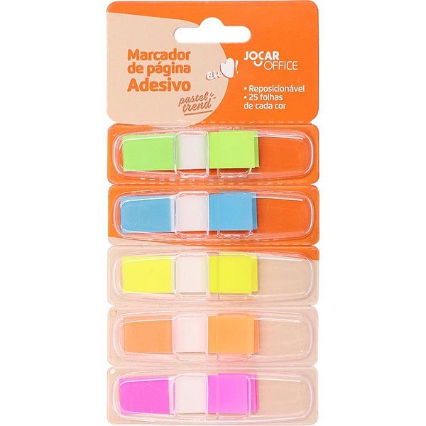 Bloco Marcador de Página Adesivo INDEX FILM 44X12MM 5 Cores