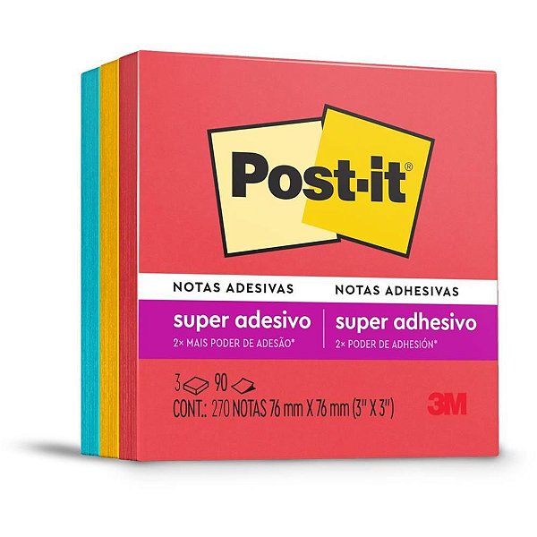Bloco de Recado POST-IT Coleção Diversão 76X76MM - Pacote com 03