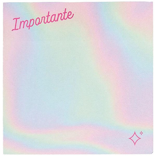 Bloco de Recado Autoadesivo Vibes PINK Holográfico 76X76MM - 100 Folhas - Caixa com 12