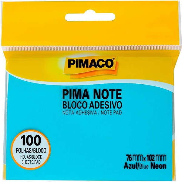 Bloco de Recado Autoadesivo Pimanote Azul 76X102MM 100FLS