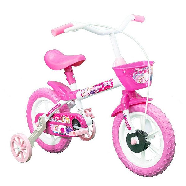 Bicicleta Infantil ARO 12 ARCO IRIS BRANCO/ROSA