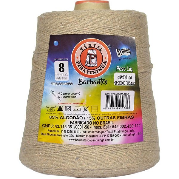 Barbante Colorido 600G 4/8 Fios 420M Marrom CLAR