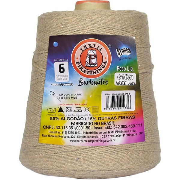 Barbante Colorido 600G 4/6 Fios 610M Marrom CLAR