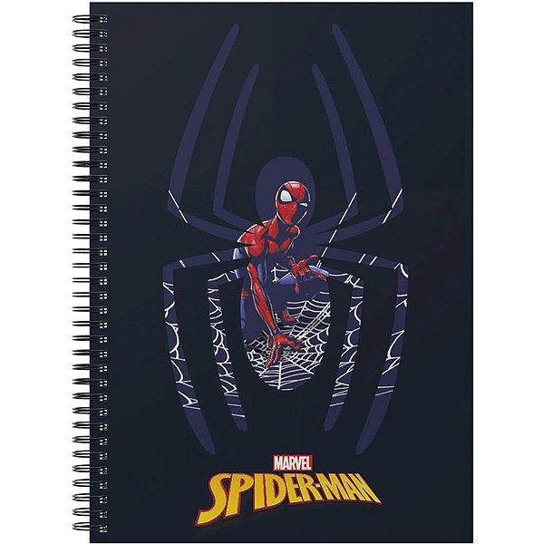 Caderno 01X1 Capa Dura Colegial Homem ARANHA 80F ESP 24,5X18,5